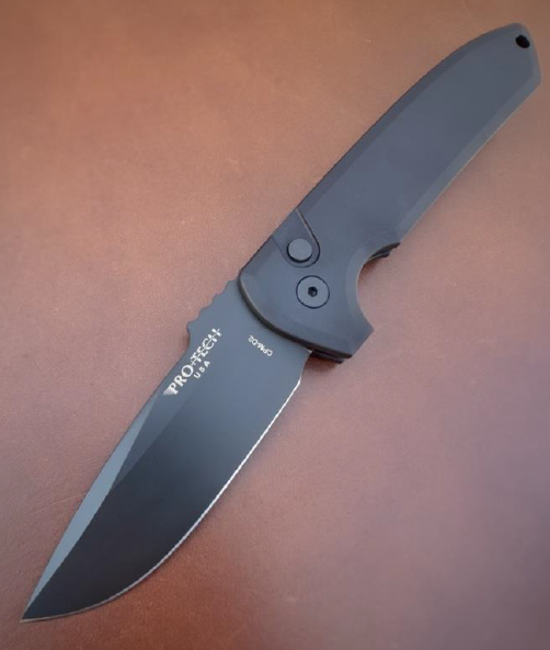 ProTech Rockeye Black Handle Black D2 Blade LG303 D2