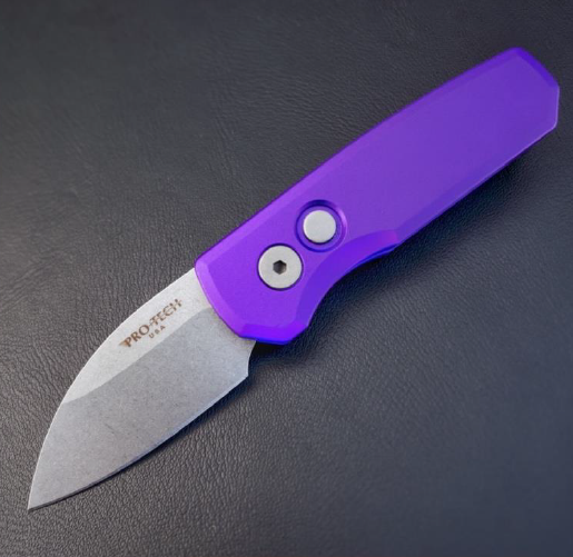 ProTech Runt R5301-PURPLE Purple Handle SW Wharncliffe Blade